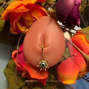 Evil eye belly ring